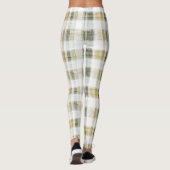 Leggings Rayures écossaises vert jaune blanc (Dos)