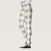 Leggings Rayures écossaises vert jaune blanc (Gauche)