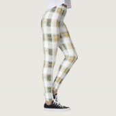 Leggings Rayures écossaises vert jaune blanc (Droite)