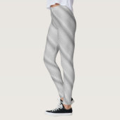 Leggings Rayures élégantes grises et blanches (Gauche)