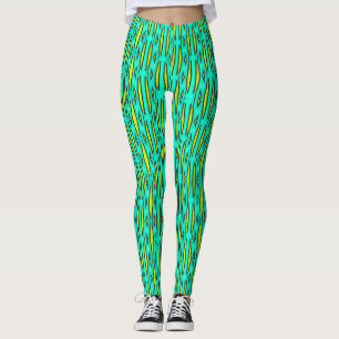 Leggings Rayures et Triangles Jaunes et Verts