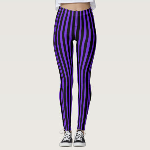 Leggings Rayures gothiques violettes et noires