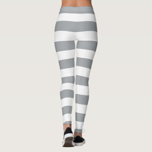 Leggings Rayures grises et blanches (Dos)