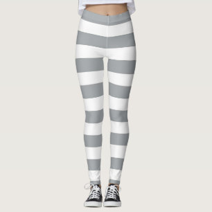 Leggings Rayures grises et blanches