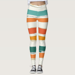 Leggings Rayures horizontales de pinceau peintes abstraites
