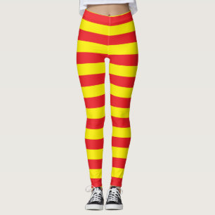 Leggings Rayures horizontales jaunes et rouges