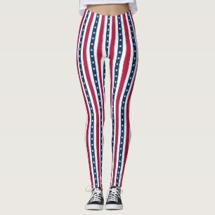 Leggings Rayures Horizontales Tricolores & Étoiles