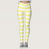 Leggings Rayures jaune pâle et blanches (Devant)