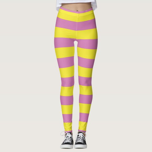 Leggings Rayures Jaune Rose (Devant)