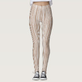 Leggings Rayures Marron Crème (Devant)