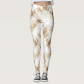 Leggings Rayures Marron Crème Rustique (Devant)