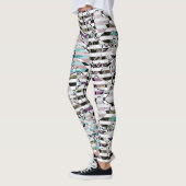 Leggings rayures motif rayées Abstraites beige turquoise p (Gauche)