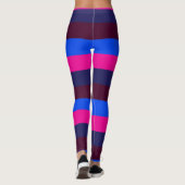 Leggings Rayures néon de minuit (Dos)