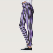 Leggings Rayures Noir Violet (Gauche)