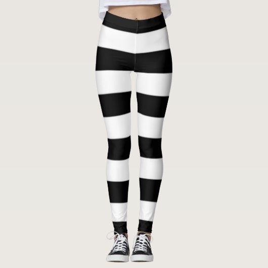 Leggings Rayures noires et blanches  (Devant)