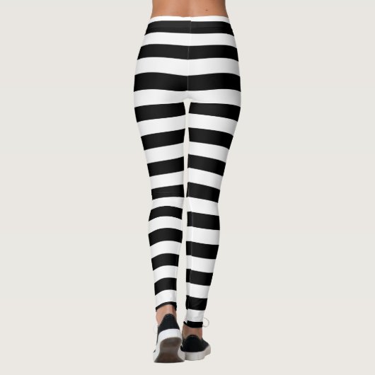 Leggings Rayures noires et blanches (Dos)