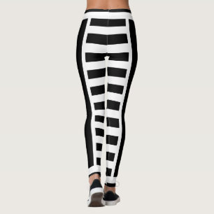 Leggings Rayures noires et blanches audacieuses