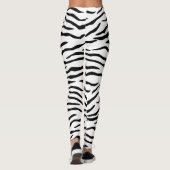 Leggings Rayures noires et blanches de tigre (Dos)