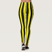 Leggings Rayures noires et jaunes verticales (Dos)