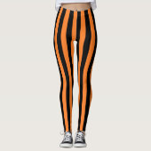 Leggings Rayures oranges et noires verticales (Devant)