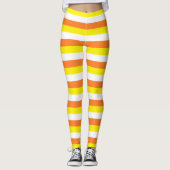 Leggings Rayures oranges, jaunes et blanches (Devant)