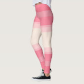 Leggings rayures paradisiaques roses (Gauche)