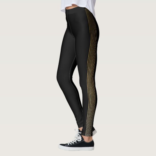 Leggings Rayures pointues d'or (Gauche)