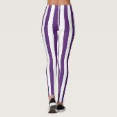 Leggings Rayures pourpres et blanches verticales (Dos)