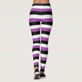 Leggings Rayures pourpres, noires, blanches (Dos)