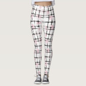 Leggings Rayures Rose Blanc Noir (Devant)