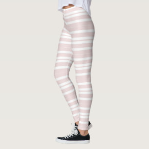 Leggings rayures rose et blanche