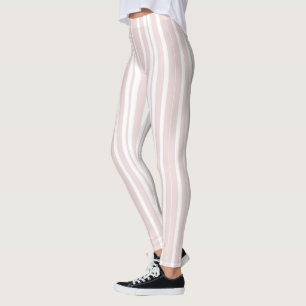 Leggings rayures rose et blanche