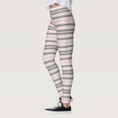 Leggings rayures rose et gris (Gauche)