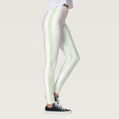 Leggings Rayures rose pêche et menthe (Droite)
