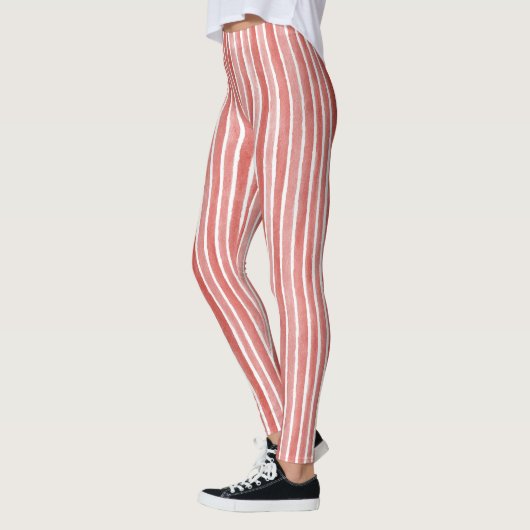 Leggings Rayures rose rouge (Gauche)