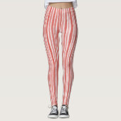 Leggings Rayures rose rouge (Devant)