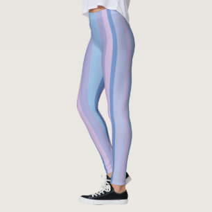 Leggings Rayures rose violet et bleu