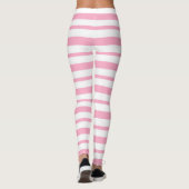 Leggings Rayures roses et blanches épaisses et minces (Dos)