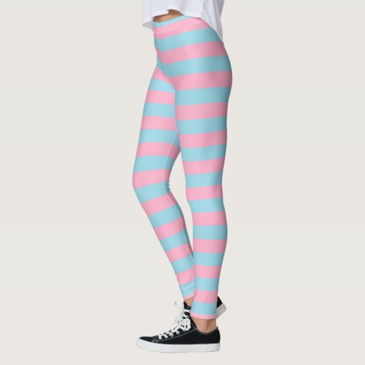Leggings Rayures roses et bleues (Gauche)
