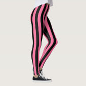 Leggings Rayures roses et noires verticales (Droite)