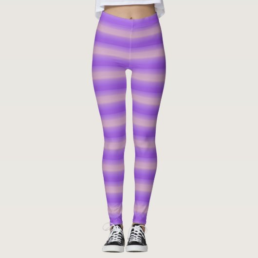 Leggings Rayures roses et violettes (Devant)