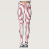 Leggings Rayures rouges blanches (Devant)