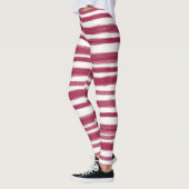 Leggings Rayures rouges Bordeaux (Gauche)