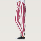 Leggings Rayures rouges Bordeaux (Gauche)