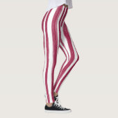 Leggings Rayures rouges Bordeaux (Droite)