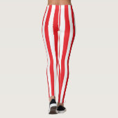 Leggings Rayures rouges et blanches verticales (Dos)