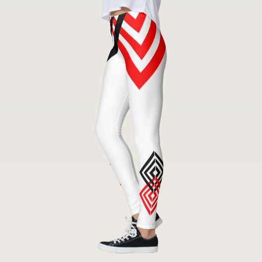Leggings Rayures rouges et noires (Gauche)