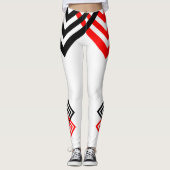 Leggings Rayures rouges et noires (Devant)