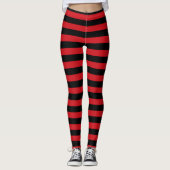Leggings Rayures rouges et noires (Devant)