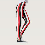 Leggings Rayures rouges et noires et blanches verticales (Droite)